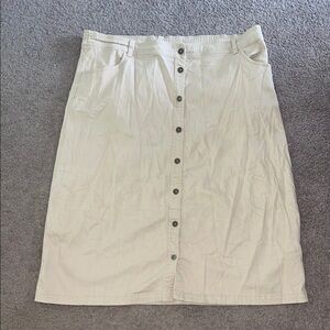 Classic Cream Button-Down Skirt